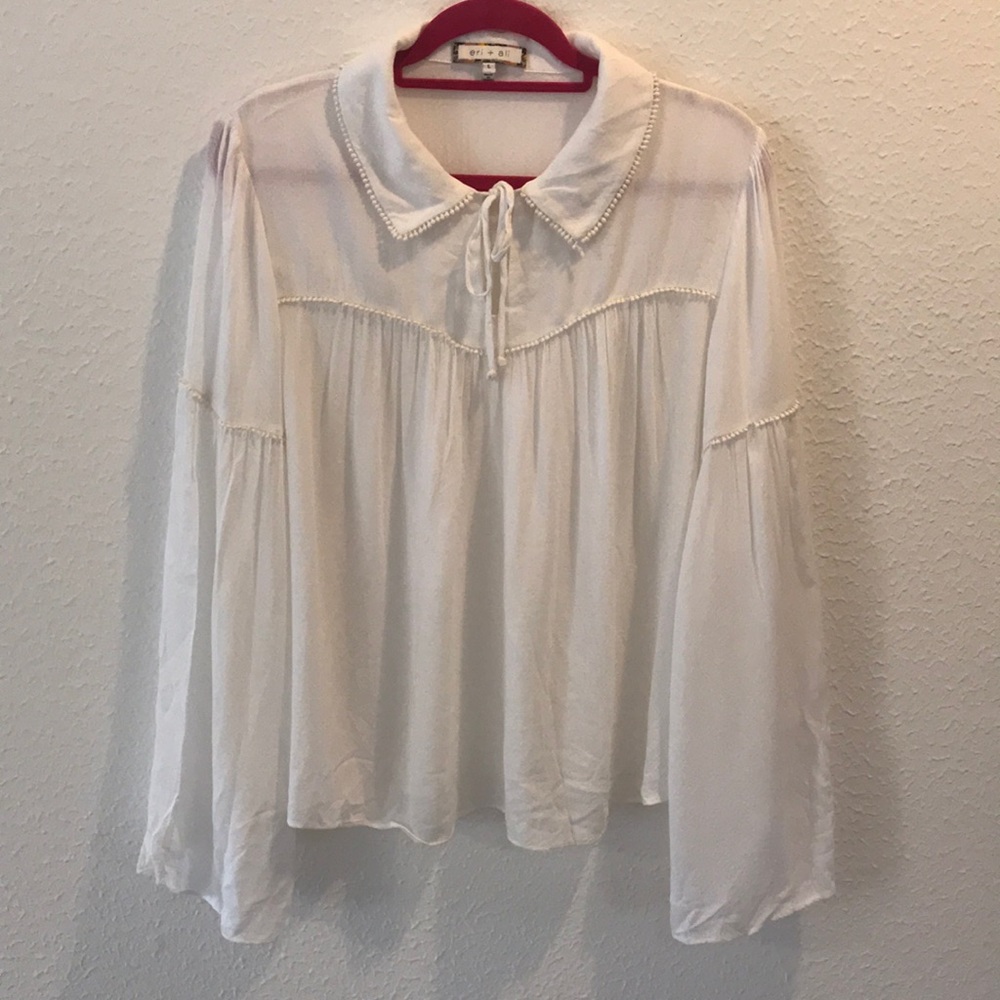 Eri+ Ali Anthropologie boho bell sleeves top